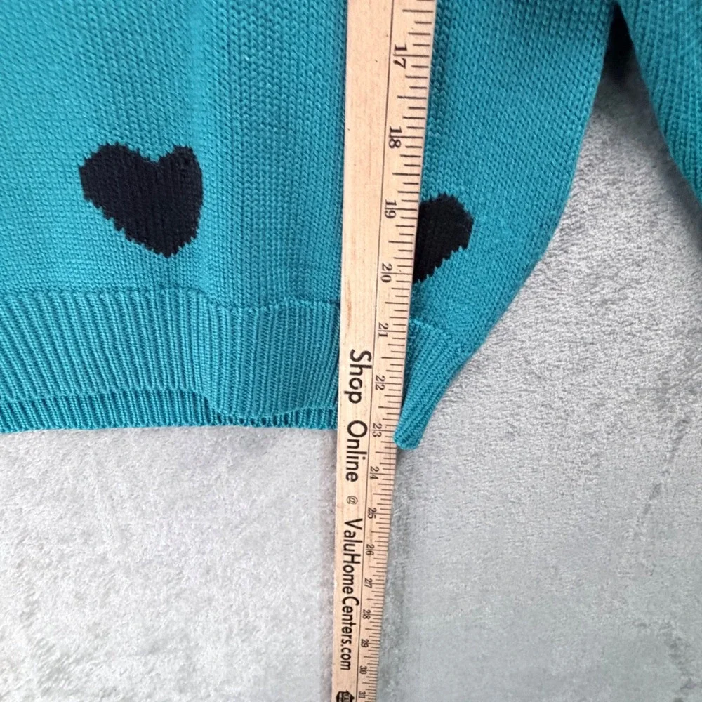 Tan Jay Lovebird Heart Novelty Knit Sweater Birds‎ Hearts Blue Womens Small